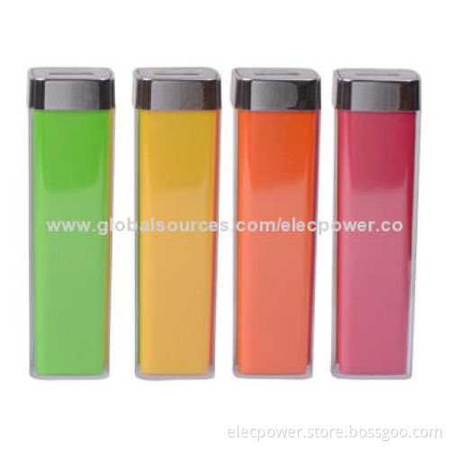 Lipstick Power Banks/Chargers for iPhone and Other Mobiles, 18650*1 Lithium Battery/2200mAh Capacity